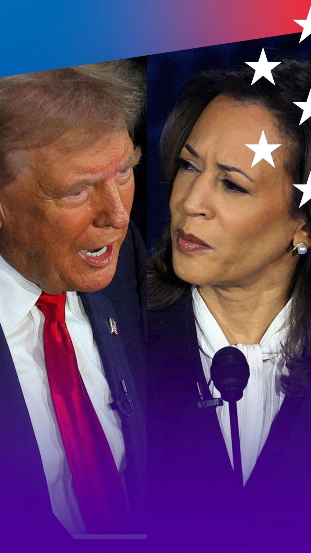 Donald Trump and Kamala Harris