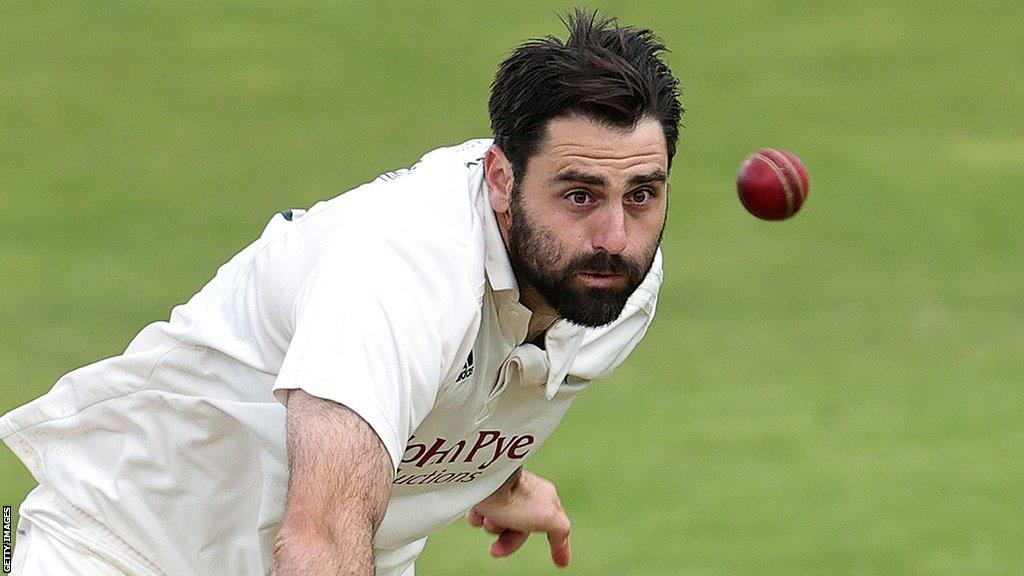 Brett Hutton in action for Nottinghamshire