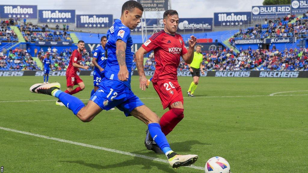 Mason Greenwood plays for Getafe against Osasuna