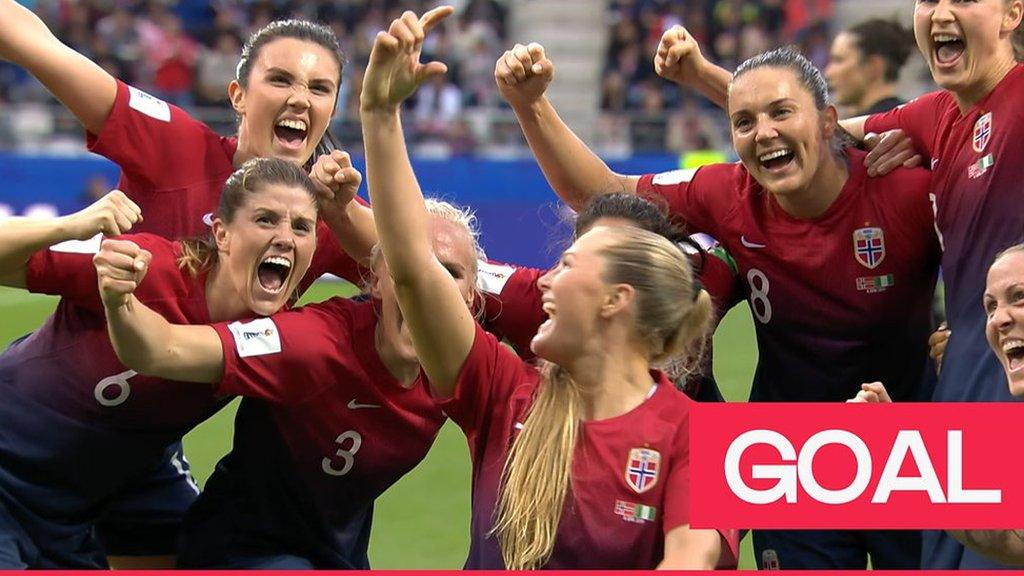 Women's World Cup 2019: Norway team celebrate second goal again Nigeria ...