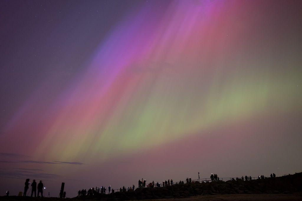 Northern lights over Whitley Bay