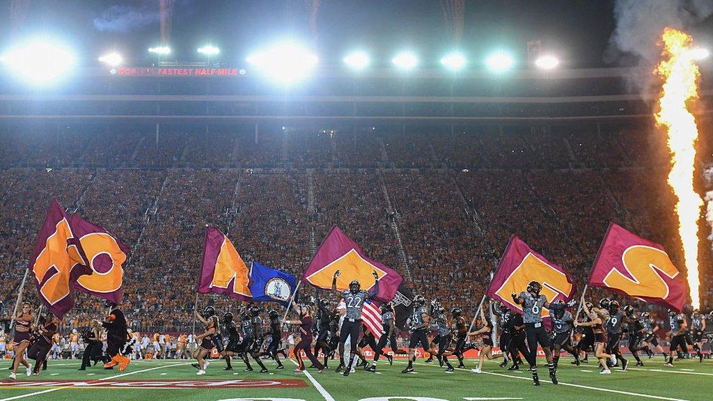 Virginia Tech Hokies take on the Tennessee Volunteers at Bristol Motor Speedway