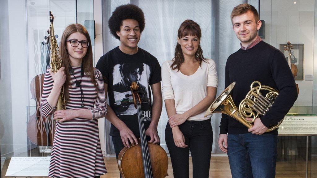 Saxophonist Jess Gillam, cellist Sheku Kanneh-Mason, Nicola Benedetti and horn player Ben Goldscheider