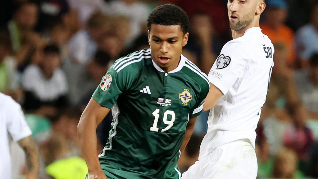 Shea Charles in action for Northern Ireland