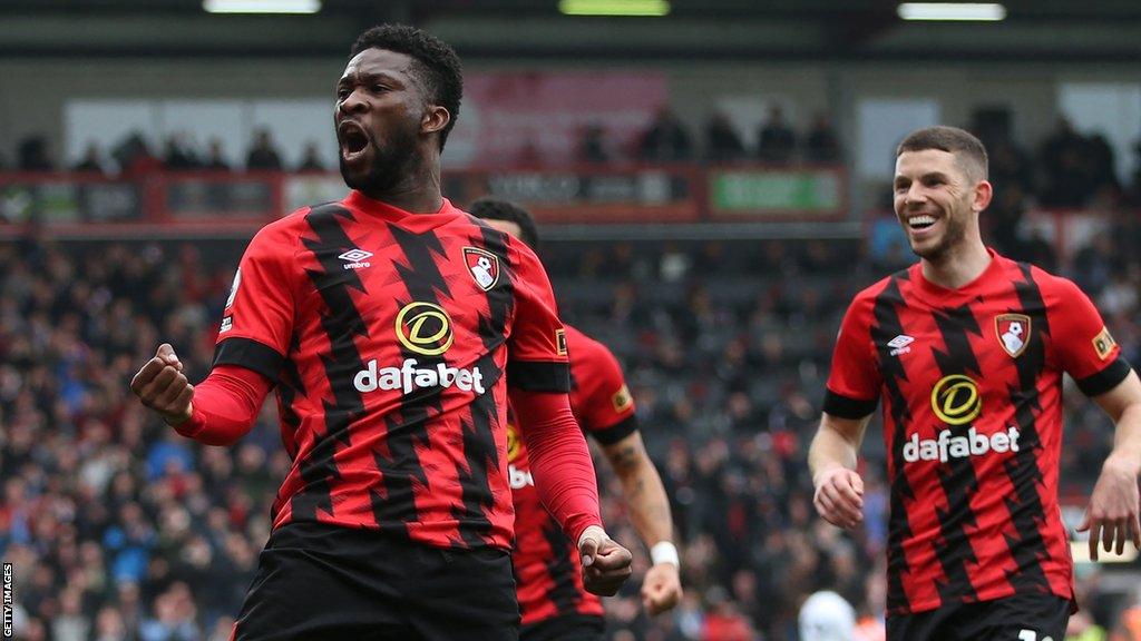 AFC Bournemouth's Jefferson Lerma celebrates scoring their first goal v Leeds