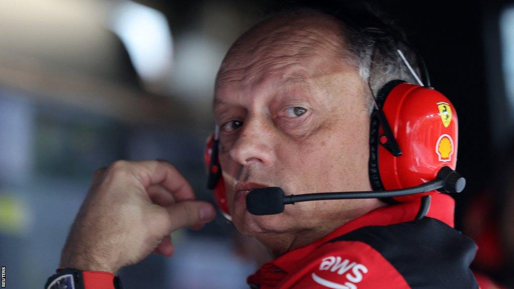 Frederic Vasseur sits on the Ferrari pit wall during the Abu Dhabi Grand Prix last season