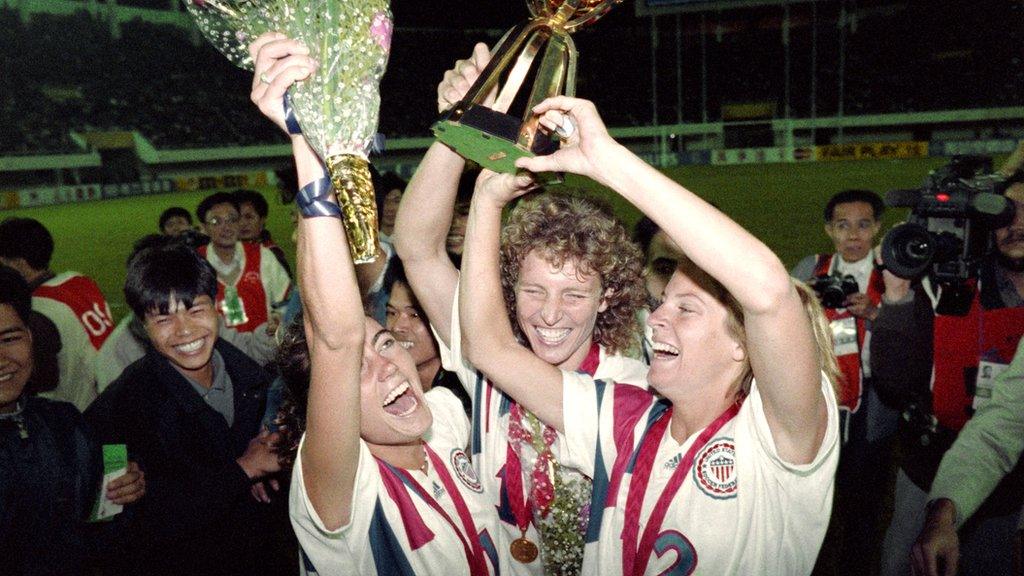 United States celebrate winning the first ever Women's World Cup