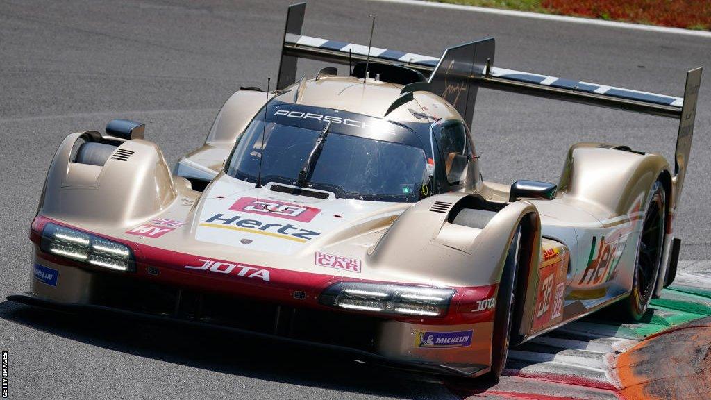 The Jota Porsche 963 hypercar on a race track