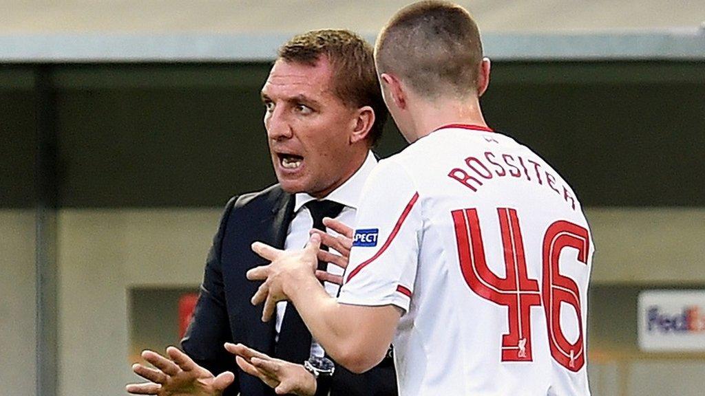 Brendan Rodgers and Jordan Rossiter at Liverpool