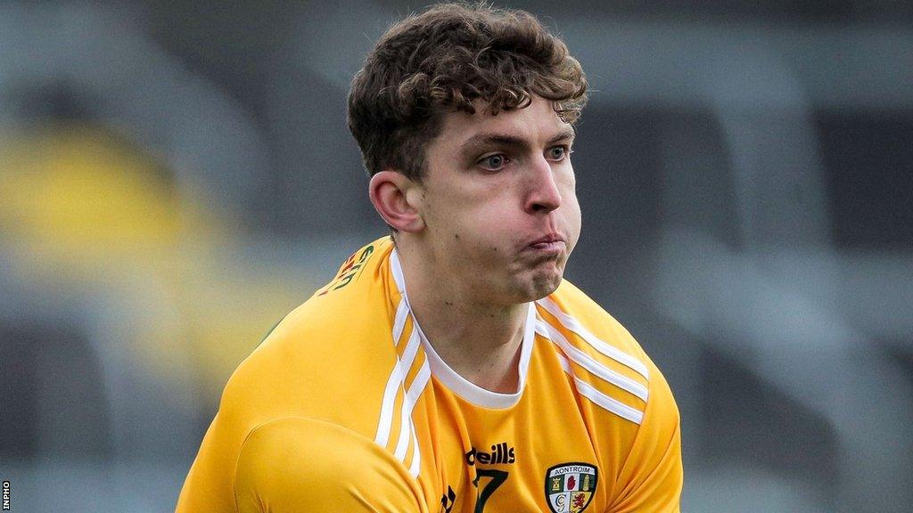 Aghagallon man Ruairi McCann hit Antrim's two goals at Pairc Esler