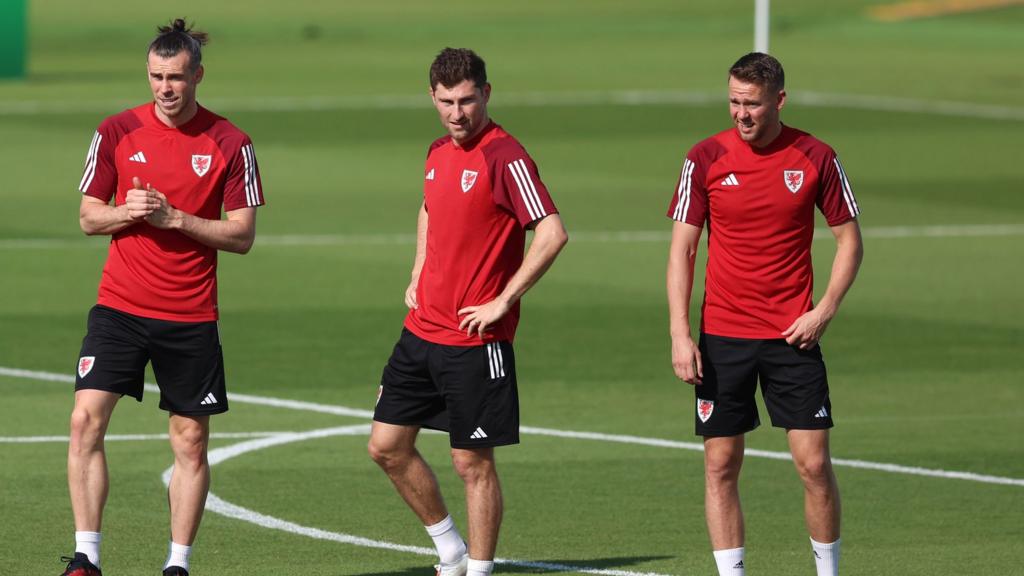 Gareth Bale, Ben Davies and Chris Gunter