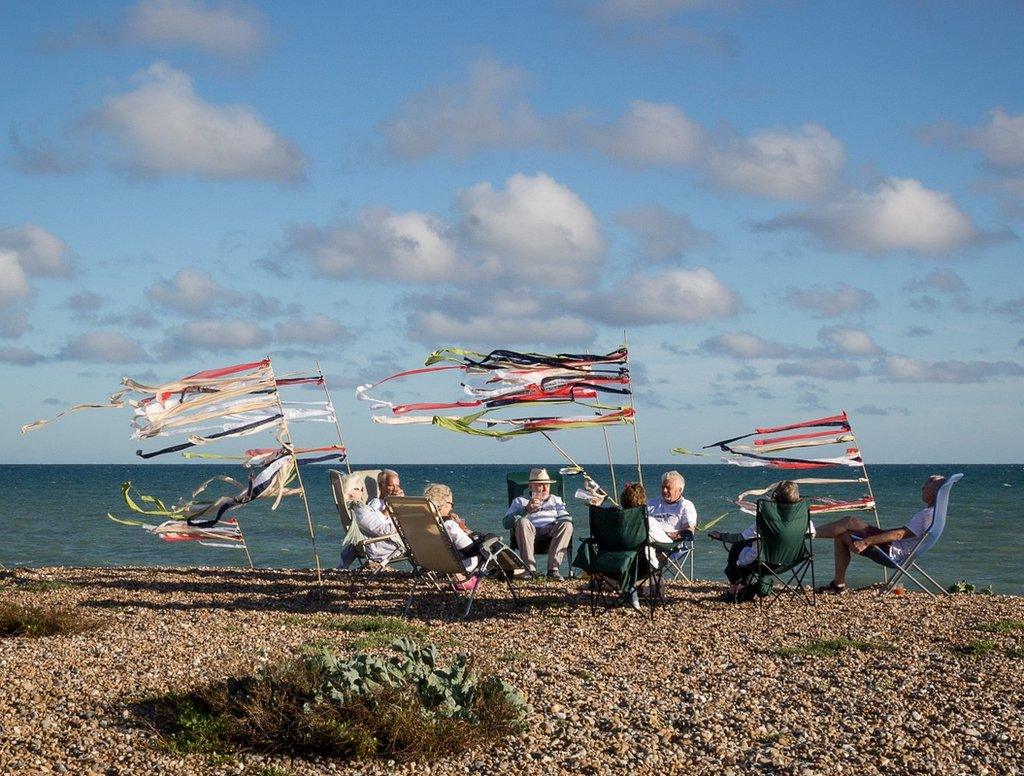 Drinks on the shore, Ferring, Sussex.