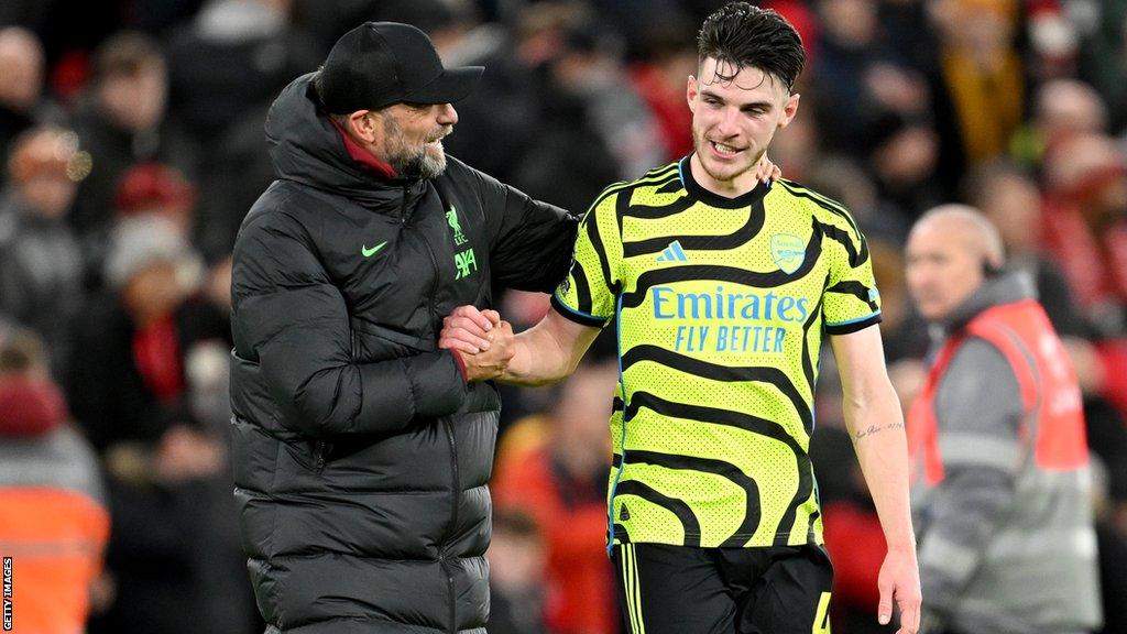 Declan Rice and Jurgen Klopp