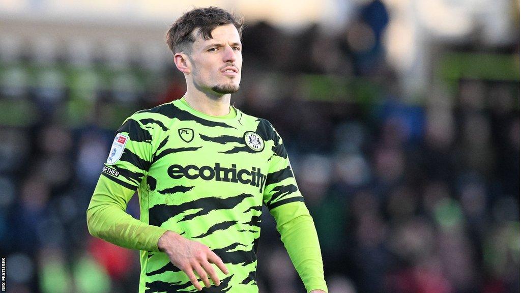 Josh March in action for Forest Green