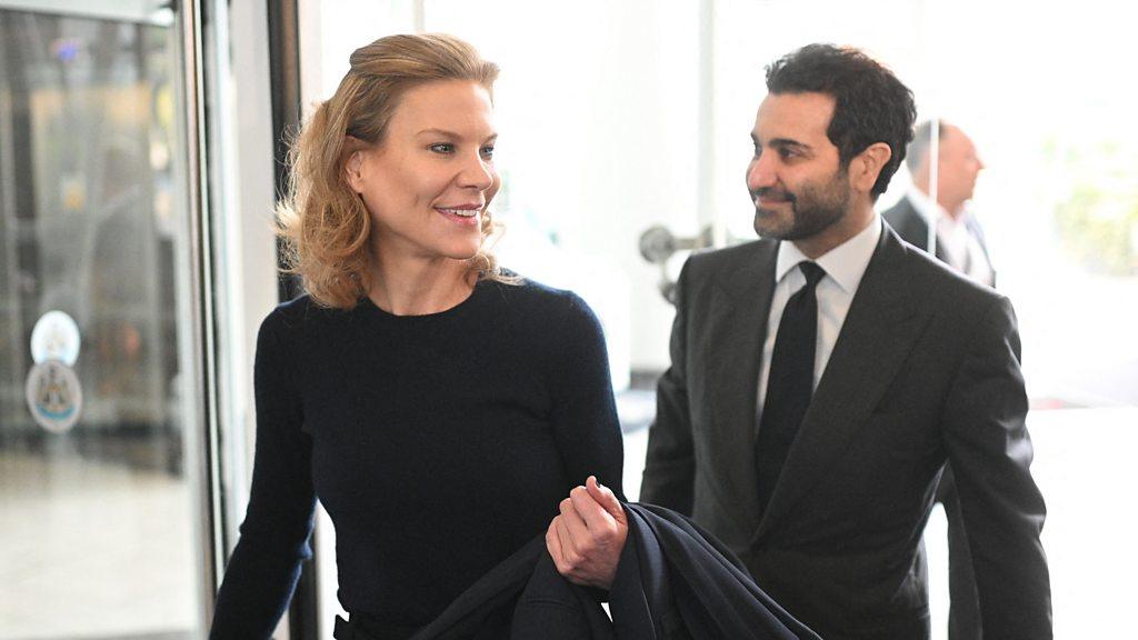 Amanda Staveley arrives at St James' Park alongside Mehrdad Ghodoussi for the first time since the £305m Saudi-backed takeover.