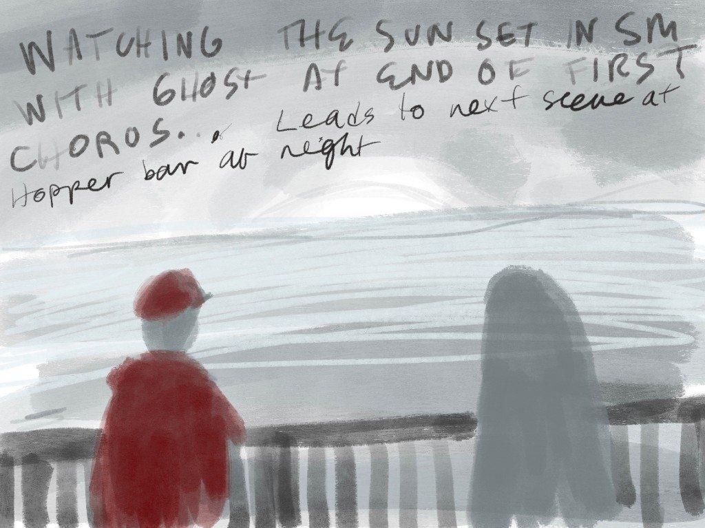 Concept art for the sunset portion of the video