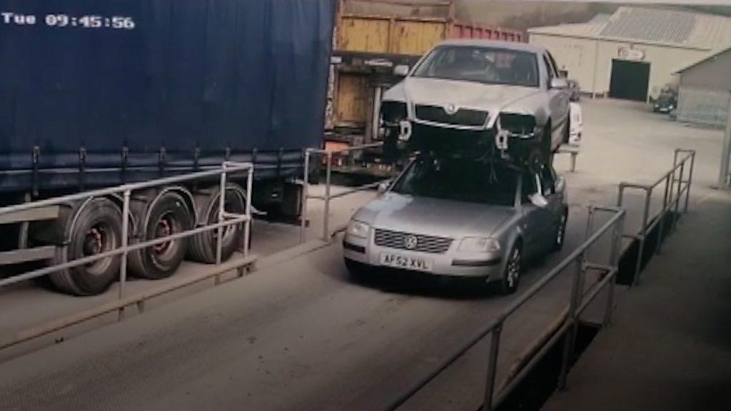 A picture of a car on top of a car