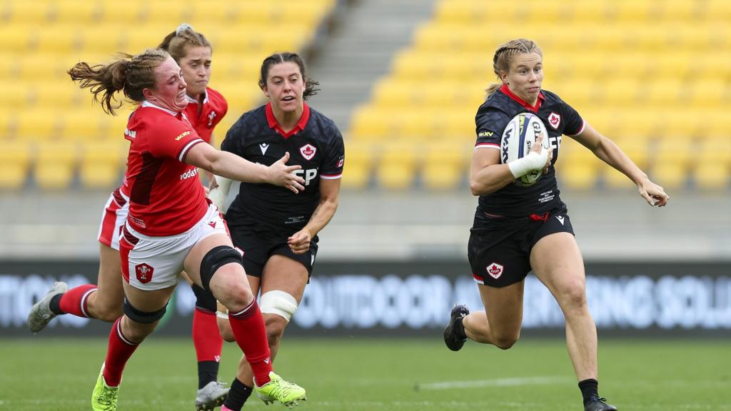 Canada streaking away from Wales in the second half