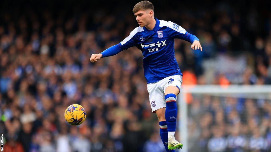 Ipswich Town full-back Leif Davis in action