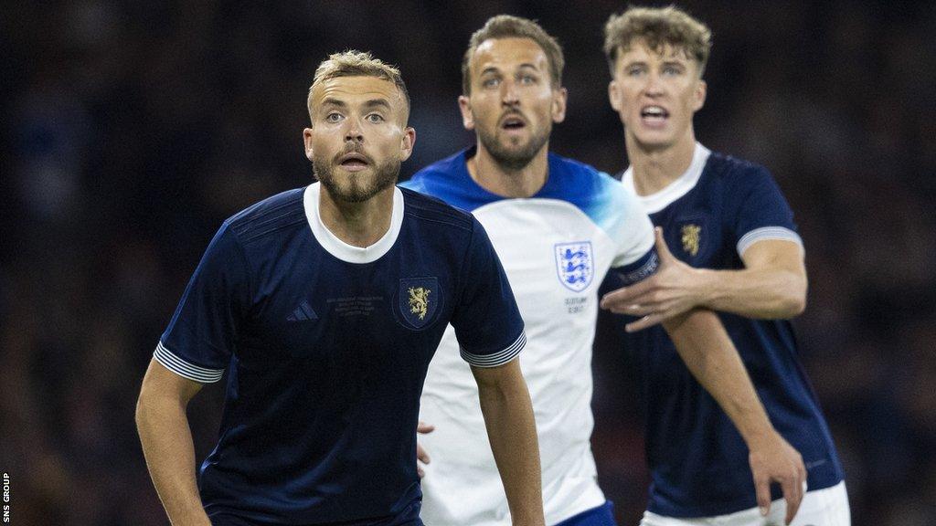 Scotland defender Ryan Porteous in action against England