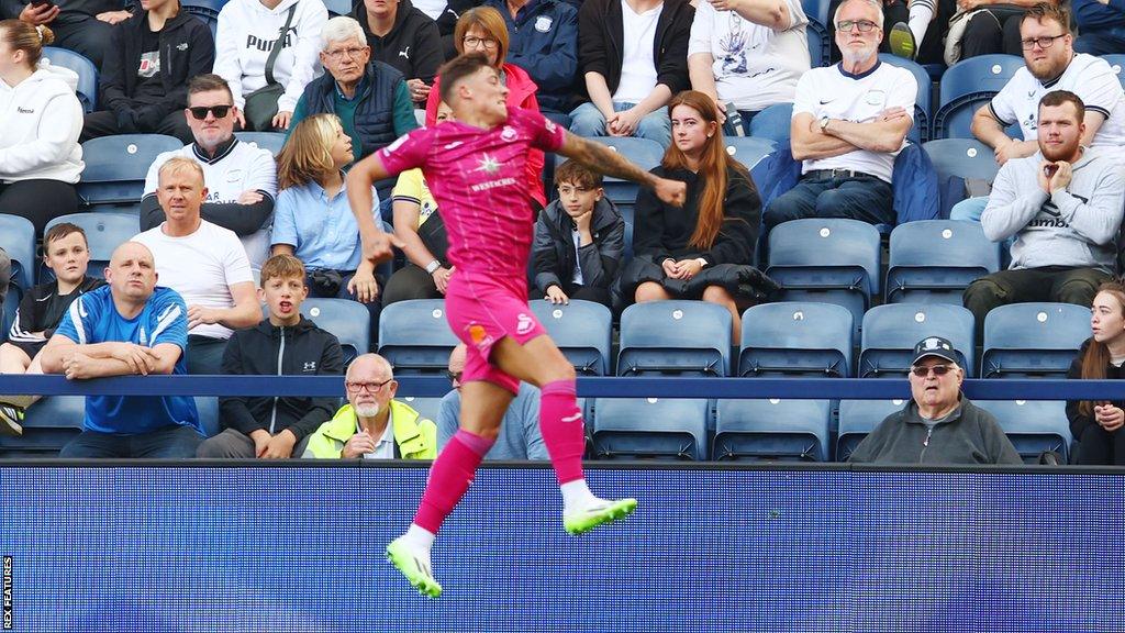 Harrison Ashby celebrates the opening goal