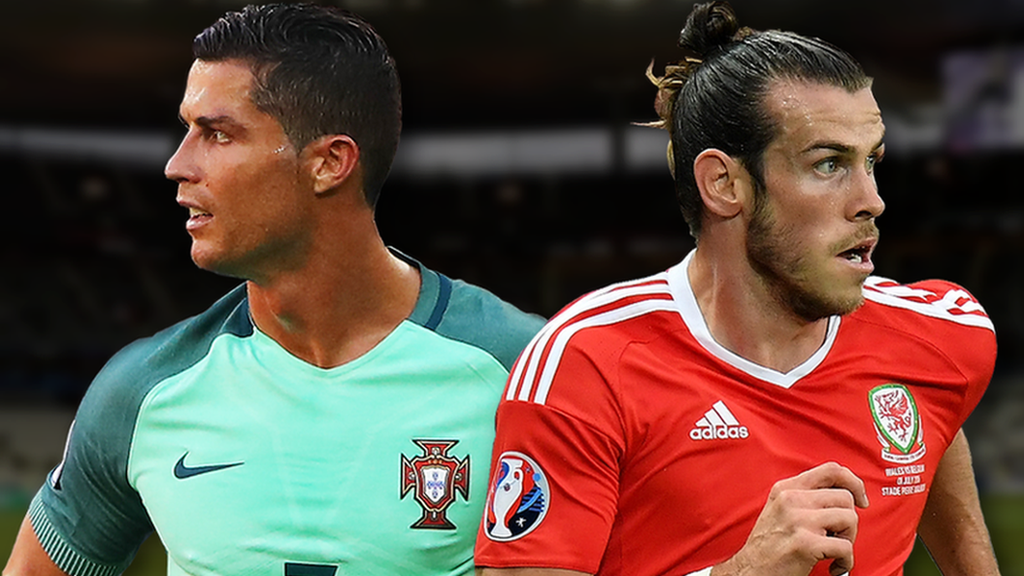 Portugal's Cristiano Ronaldo and Wales' Gareth Bale