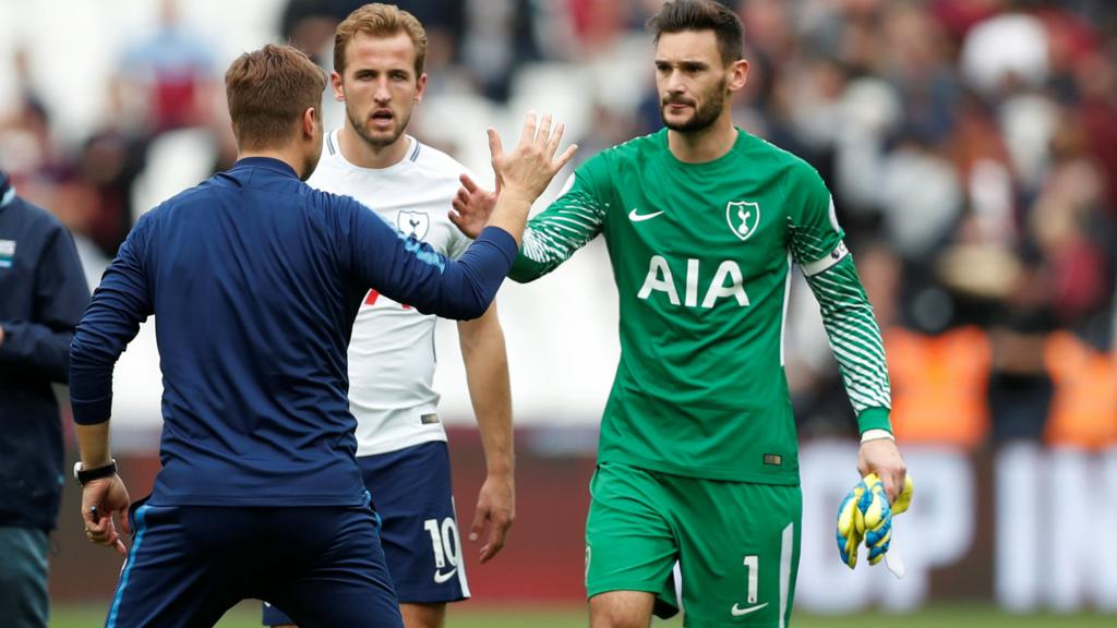 Tottenham celebrate at the final whistle