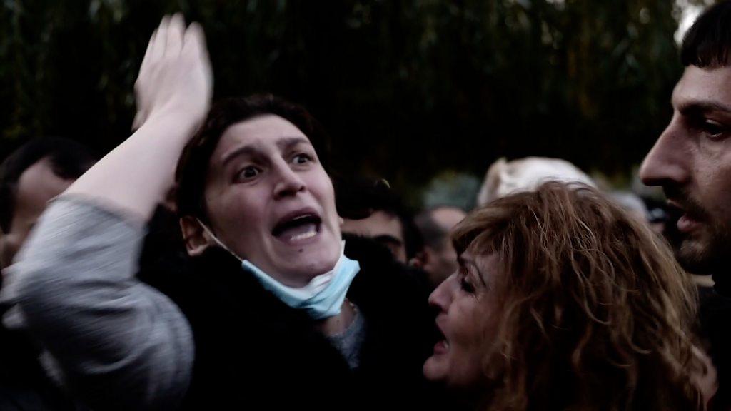 A woman at a protest