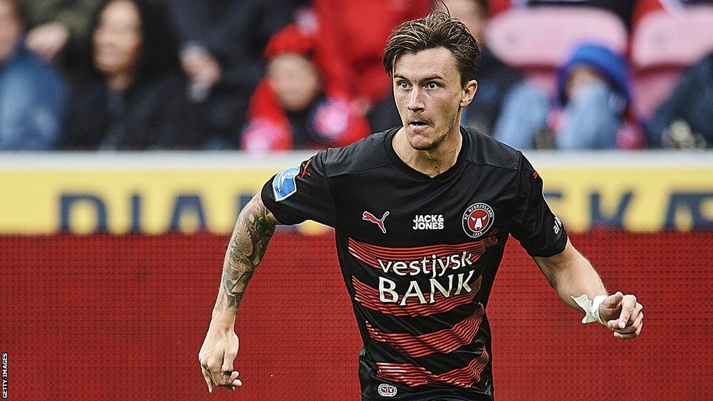 Kristoffer Olsson playing for Midtjylland