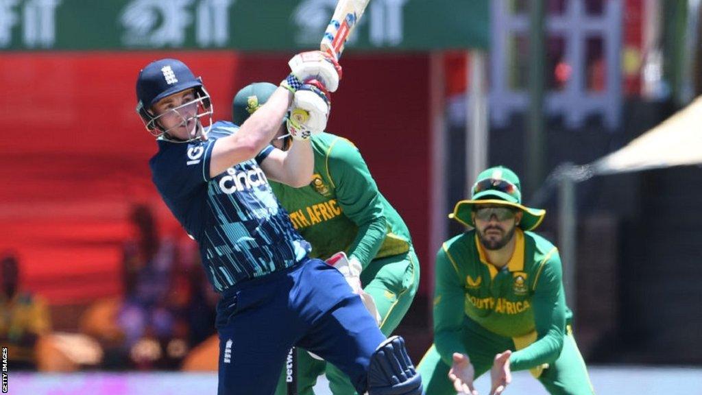 Harry Brook playing for England against South Africa