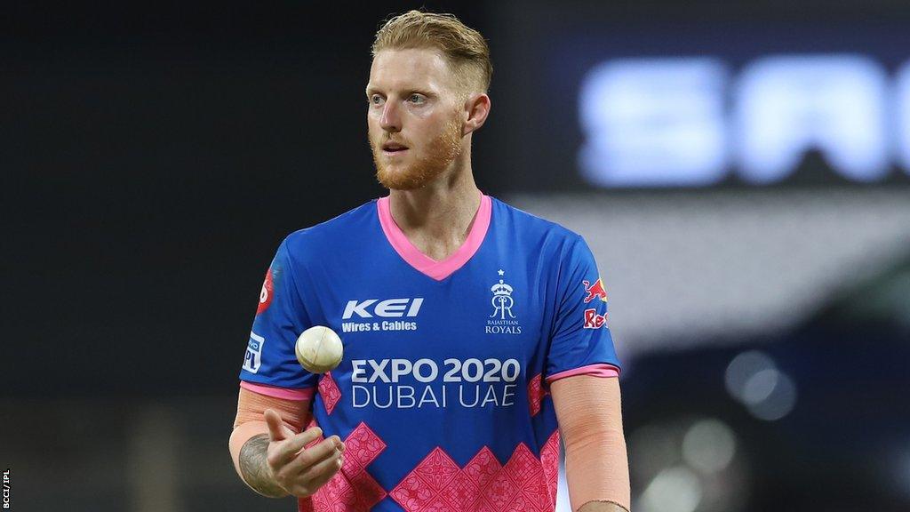 Ben Stokes prepares to bowl for Rajasthan Royals in the Indian Premier League