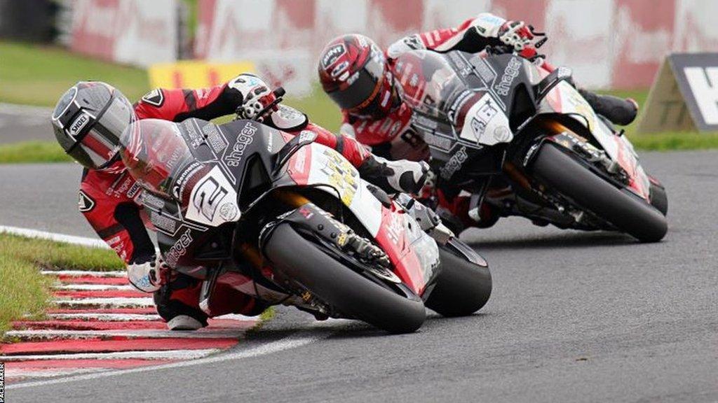 Team-mates Glenn Irwin (2) and Tommy Bridewell (46) have ben racing in close company for much of the season