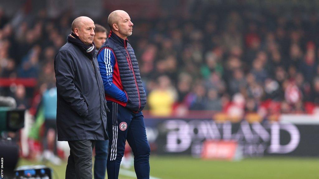 John Coleman and Jimmy Bell on the touchline