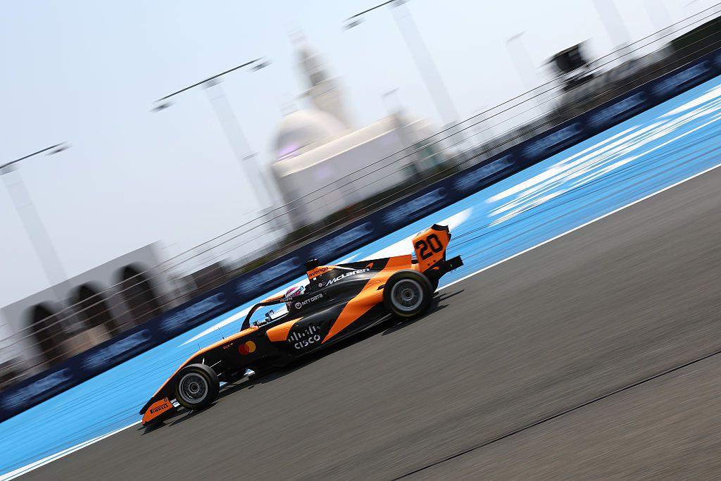 Ella Lloyd of Great Britain and Rodin Motorsport (20) on track during practice ahead of F1 Academy Round 2 at Jeddah Corniche Circuit on April 18, 2025 in Jeddah, Saudi Arabia.