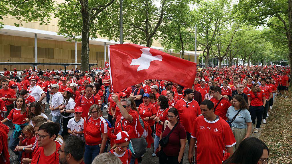 Switzerland fans before game against Iceland