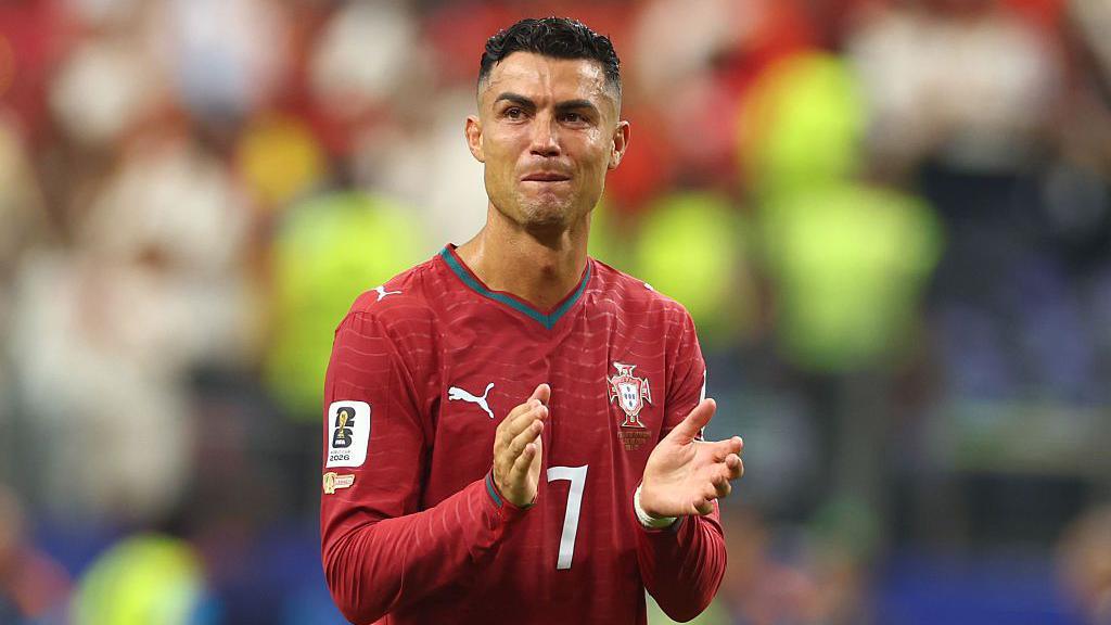 Ronaldo at the end of Portugal's World Cup 2026 game against Spain