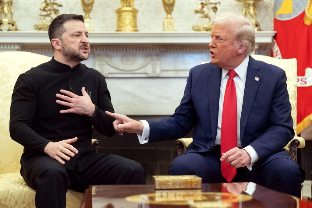 Donald Trump and Volodymyr Zelensky have a heated discussion in the Oval Office last Friday.