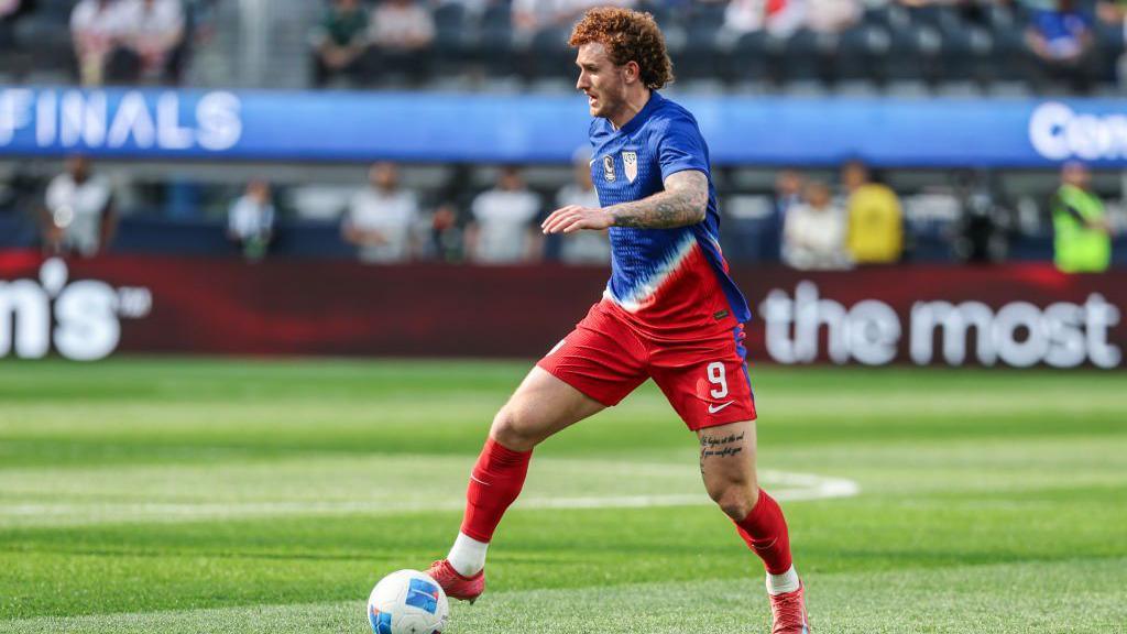 Norwich forward Josh Sargent in action for the USA during their Nations League defeat by Panama