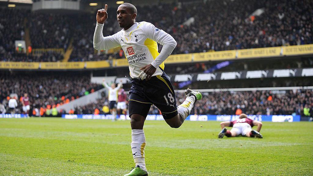 Jermain Defoe scores against West Ham for Spurs