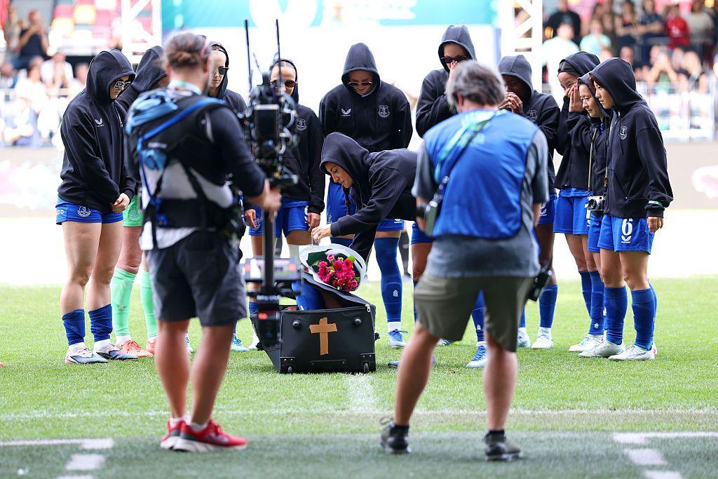 Everton players during a walkout at the World Sevens