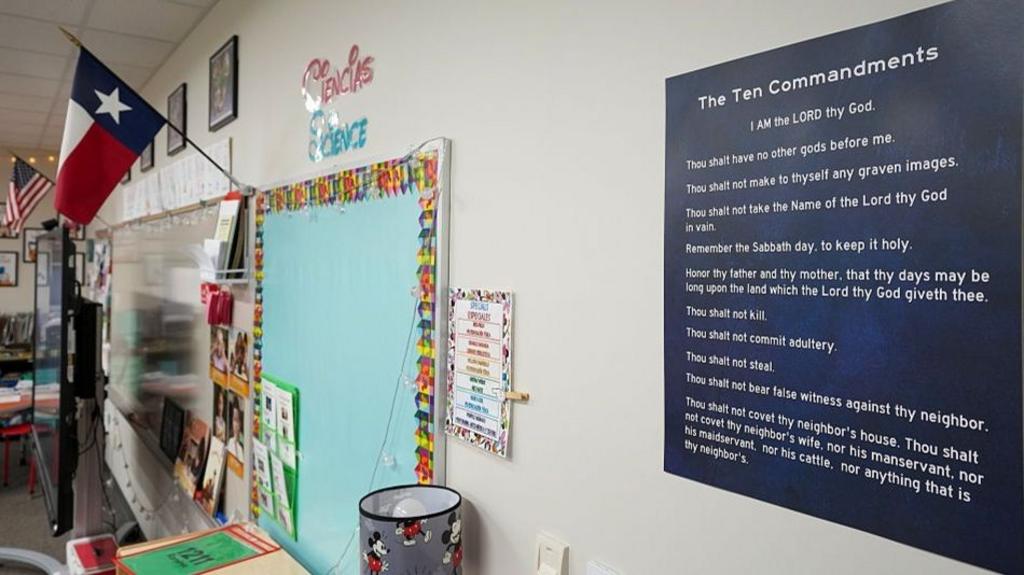 A Bible in a classroom setting