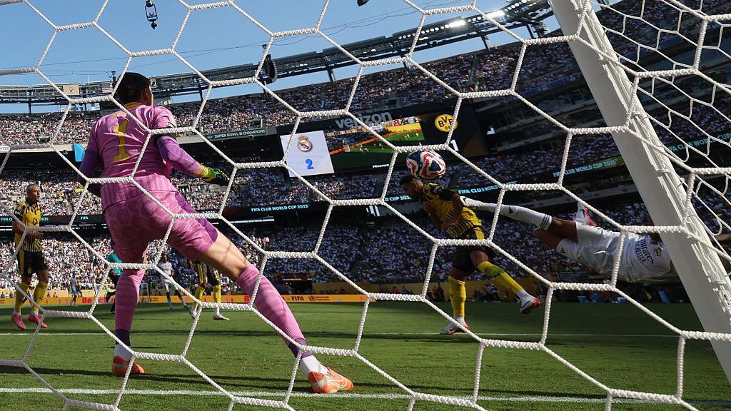 Kylian Mbappe scores a stunning bicycle kick in Real Madrid's Club World Cup quarter-final victory over Borussia Dortmund