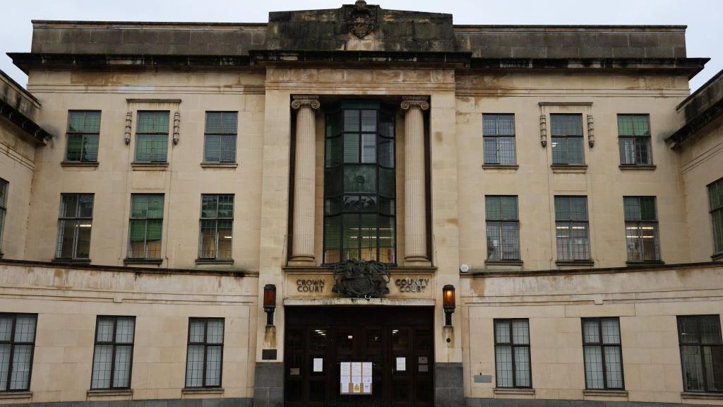 A photograph taken on February 10, 2025 shows the front façade of Oxford Crown Court