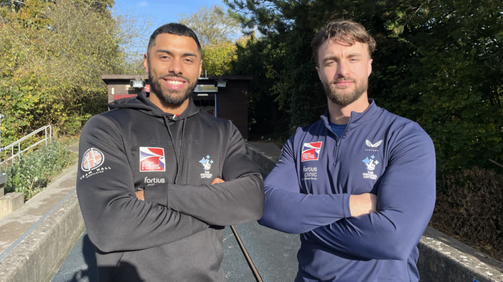 Leon Greenwood and Arran Gulliver stand next to each other