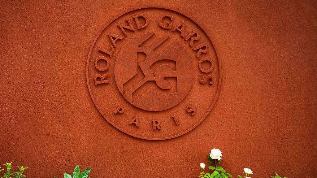 Roland Garros logo on display prior to the 2026 French Open at Roland Garros