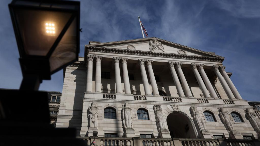 The Bank of England building in London, Britain.