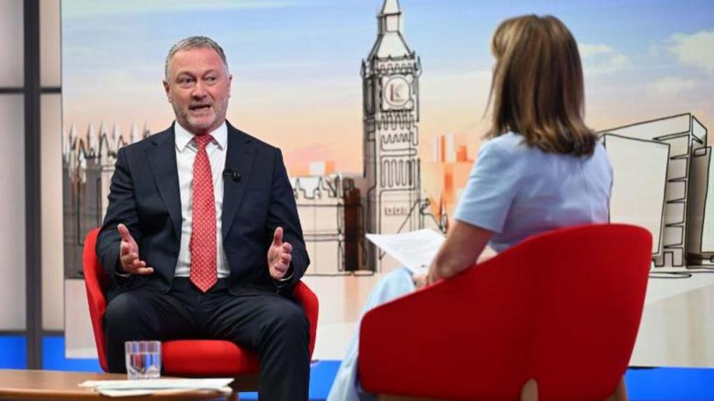 Steve Reed is pictured speaking on the show.