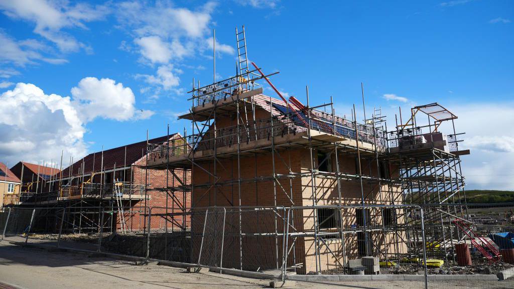 A general view of recently built and under construction homes at the Skelton Lake development on September 12, 2024 in Leeds, England.