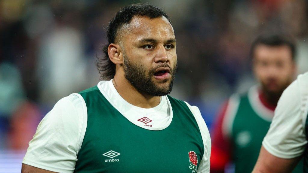 Billy Vunipola looks on during an England training session