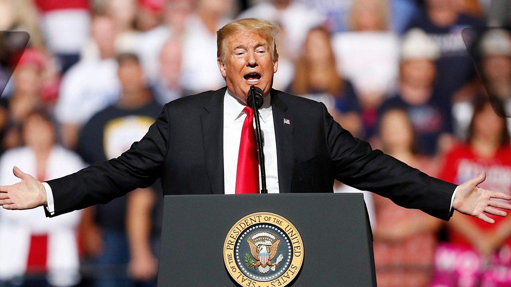 Trump speaks at a rally in Wheeling, West Virginia